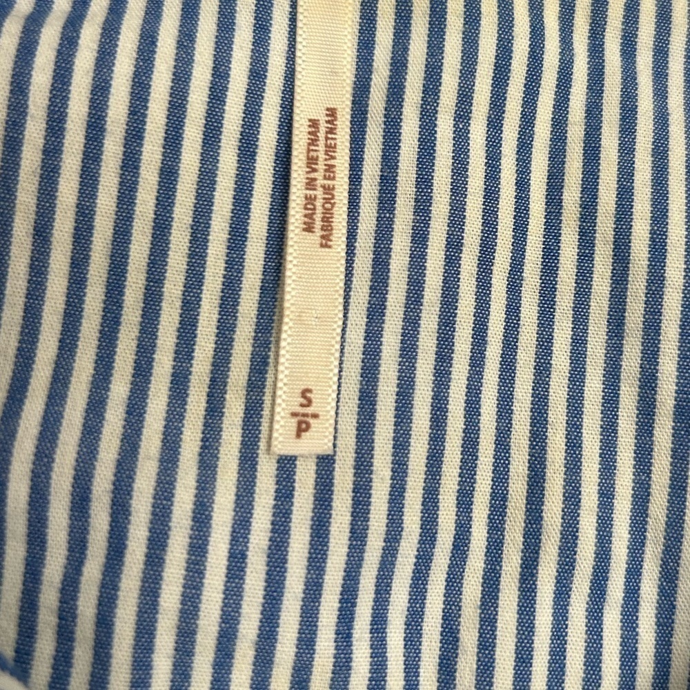 FREE PEOPLE All For You Striped Shirt Dress Blue size small preppy 90s - Picture 14 of 15